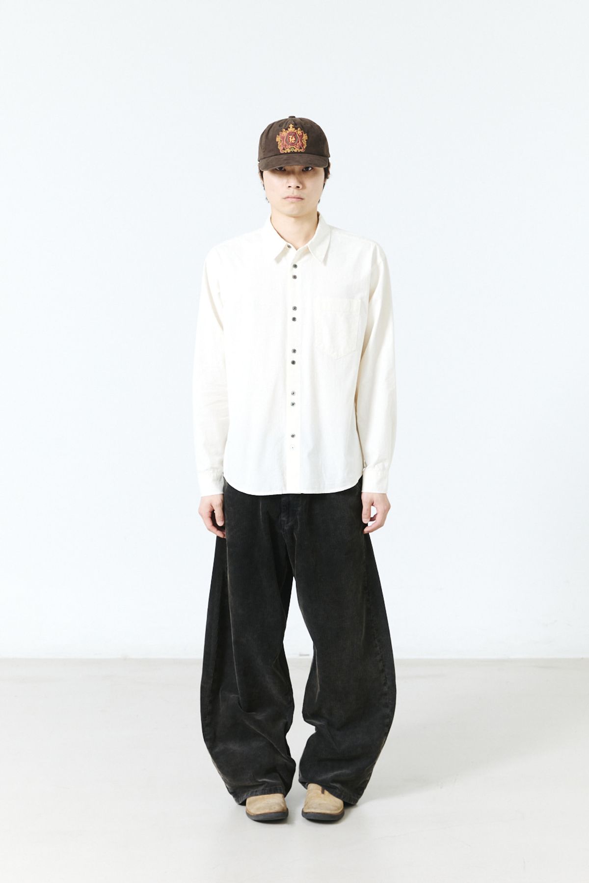 해칭룸(HATCHINGROOM) Rana Shirt Silk Nep Ecru