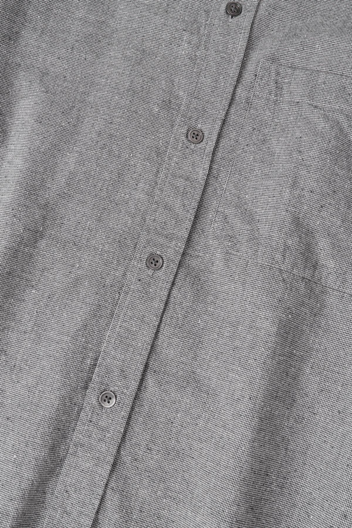 해칭룸(HATCHINGROOM) Regular Shirt Silk Nep Houndstooth Black