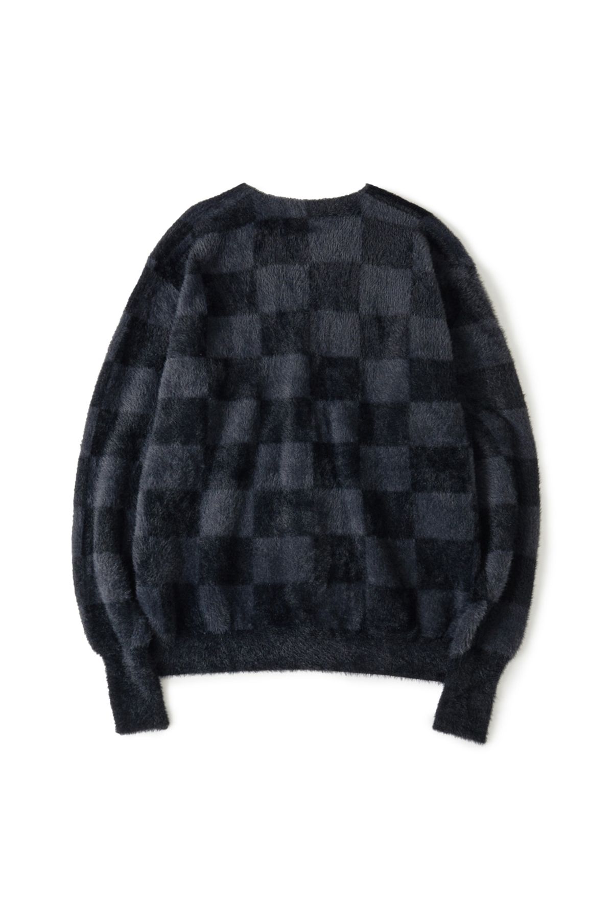 해칭룸(HATCHINGROOM) Hairy Cardigan Checkerboard Black/Charcoal