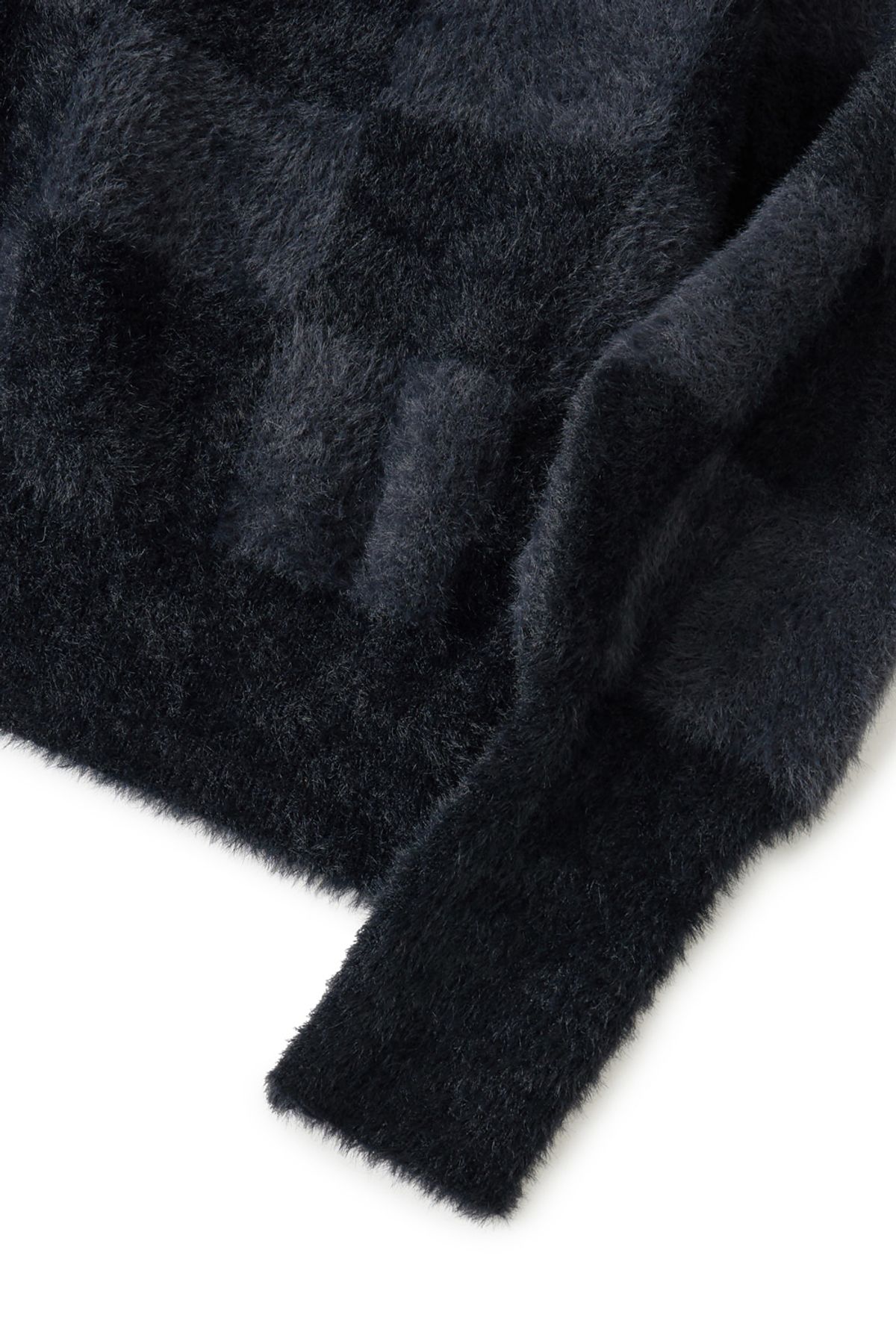 해칭룸(HATCHINGROOM) Hairy Cardigan Checkerboard Black/Charcoal