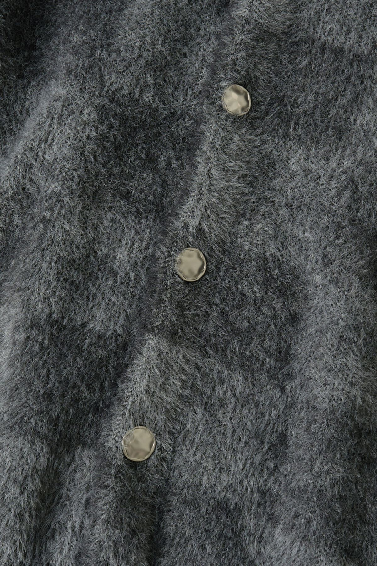 해칭룸(HATCHINGROOM) Hairy Cardigan Checkerboard Charcoal/Grey