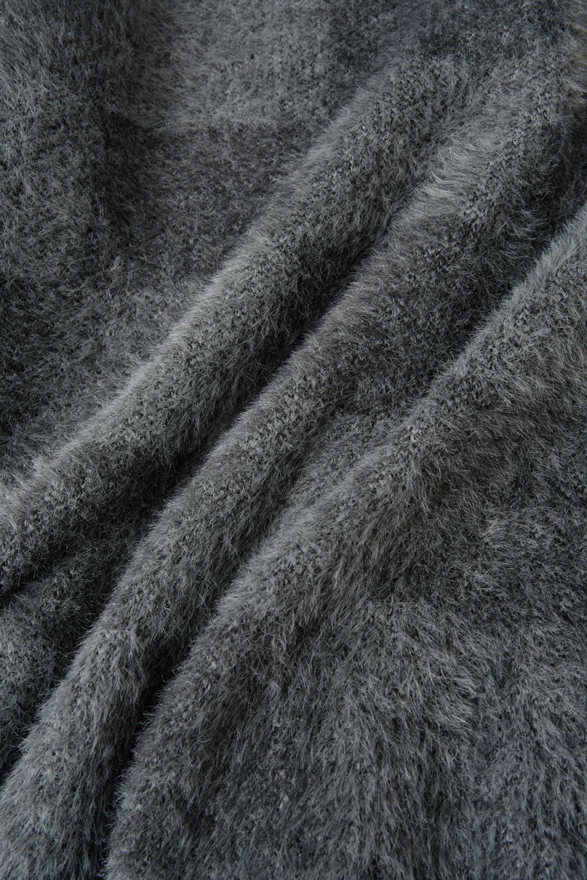 해칭룸(HATCHINGROOM) Hairy Cardigan Checkerboard Charcoal/Grey