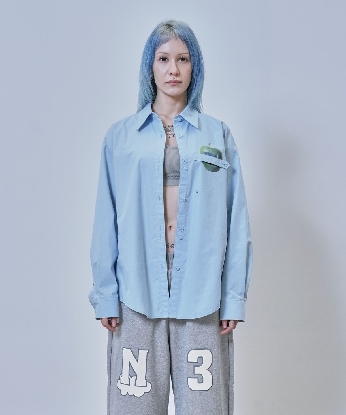 뉴제(NEWGE) Veiled Sky Shirts (SKY BLUE)