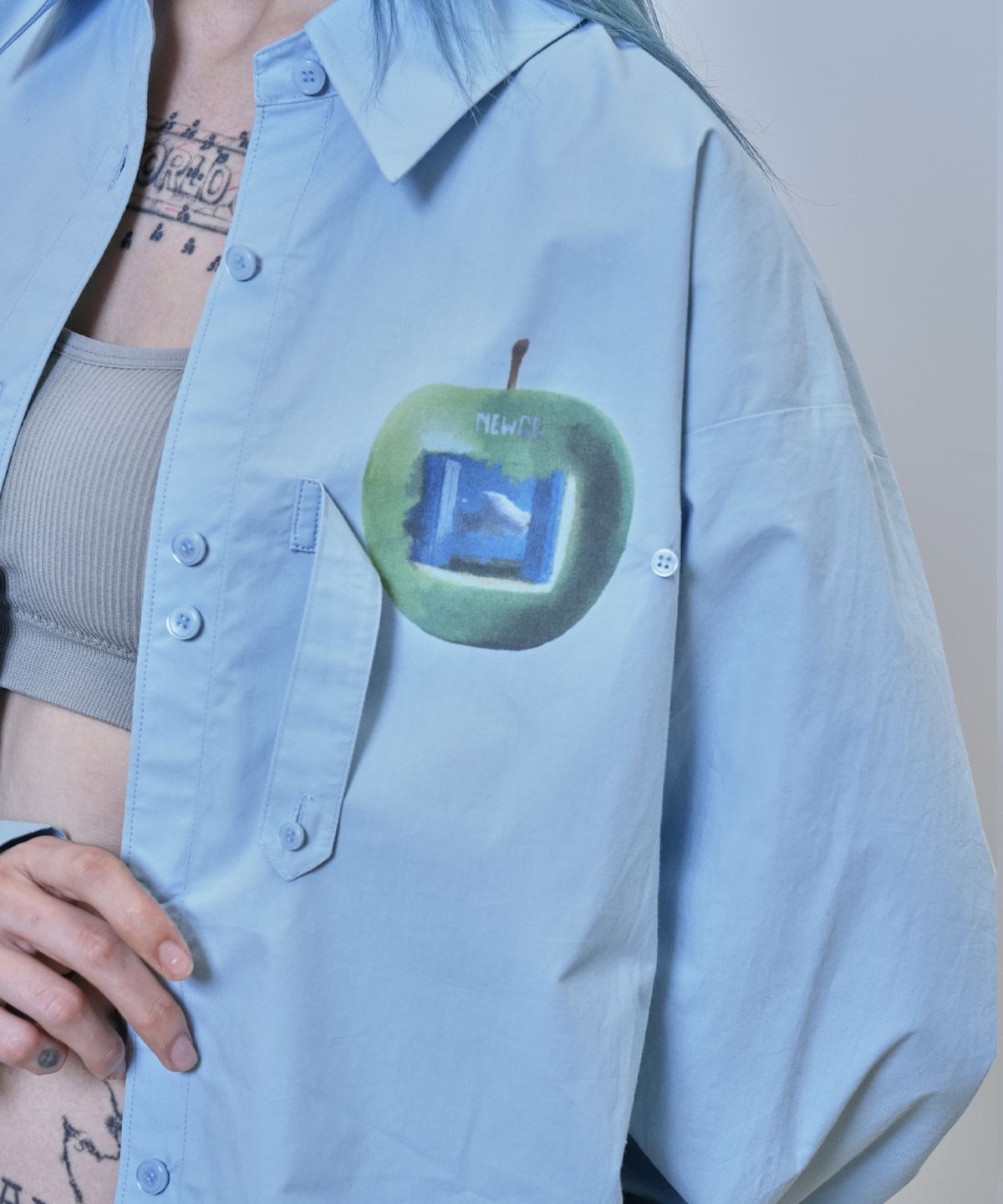 뉴제(NEWGE) Veiled Sky Shirts (SKY BLUE)