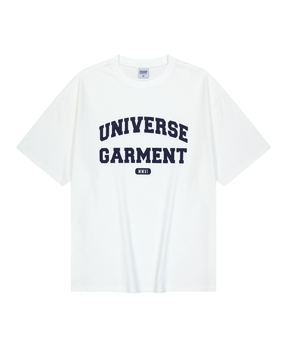 유니버스 가먼트(UNIVERSE GARMENT) UG 애슬래틱 로고 티셔츠_WHITE