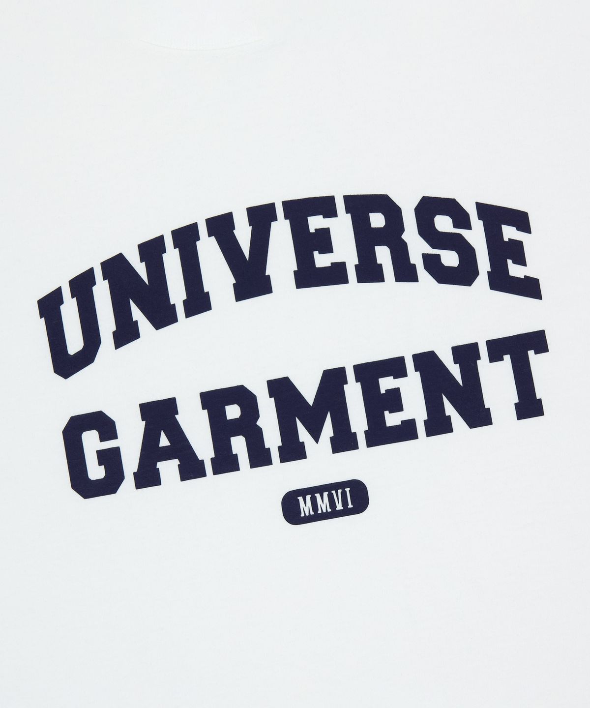 유니버스 가먼트(UNIVERSE GARMENT) UG 애슬래틱 로고 티셔츠_WHITE