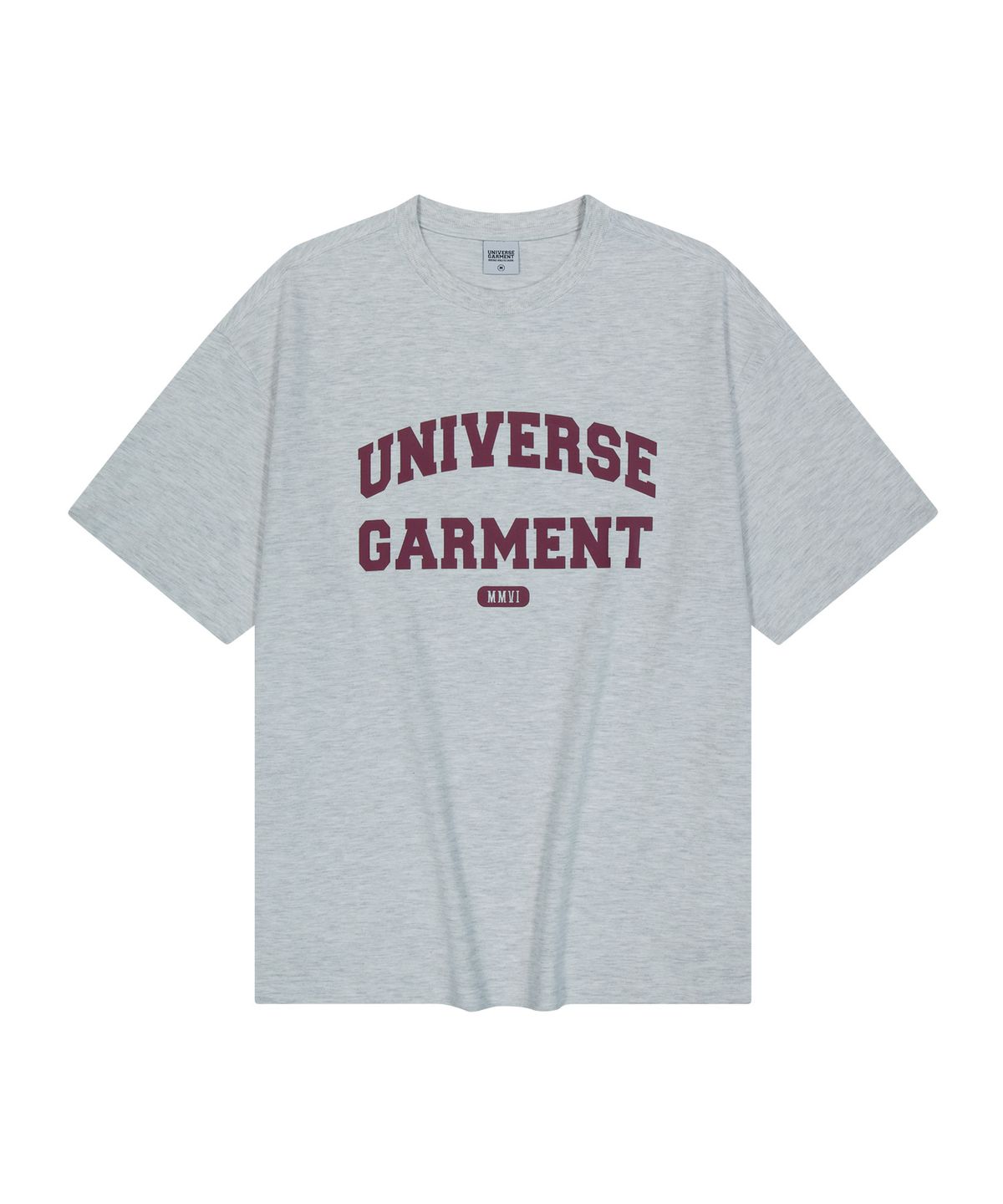 유니버스 가먼트(UNIVERSE GARMENT) UG 애슬래틱 로고 티셔츠_MELANGE GREY