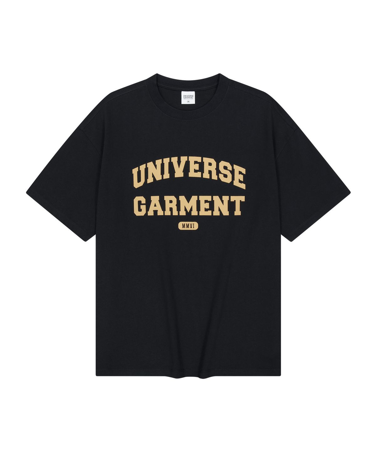 유니버스 가먼트(UNIVERSE GARMENT) UG 애슬래틱 로고 티셔츠_BLACK