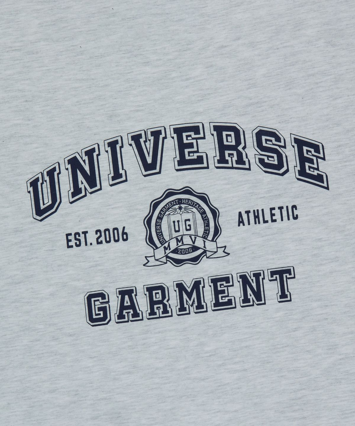 유니버스 가먼트(UNIVERSE GARMENT) UG 심볼 로고 프린트 티셔츠_MELANGE GREY