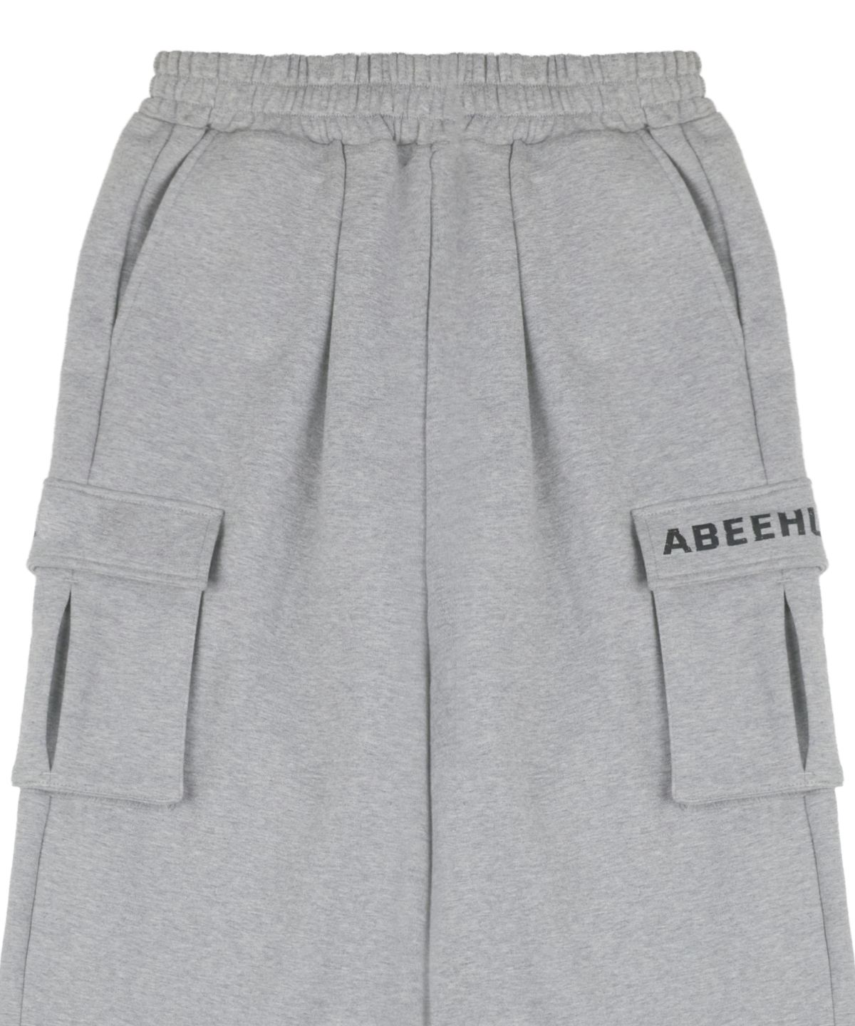 어비험즈(ABEEHUMS) 원턱 유틸리티 카고 와이드 팬츠 ABH357-305 멜란지그레이