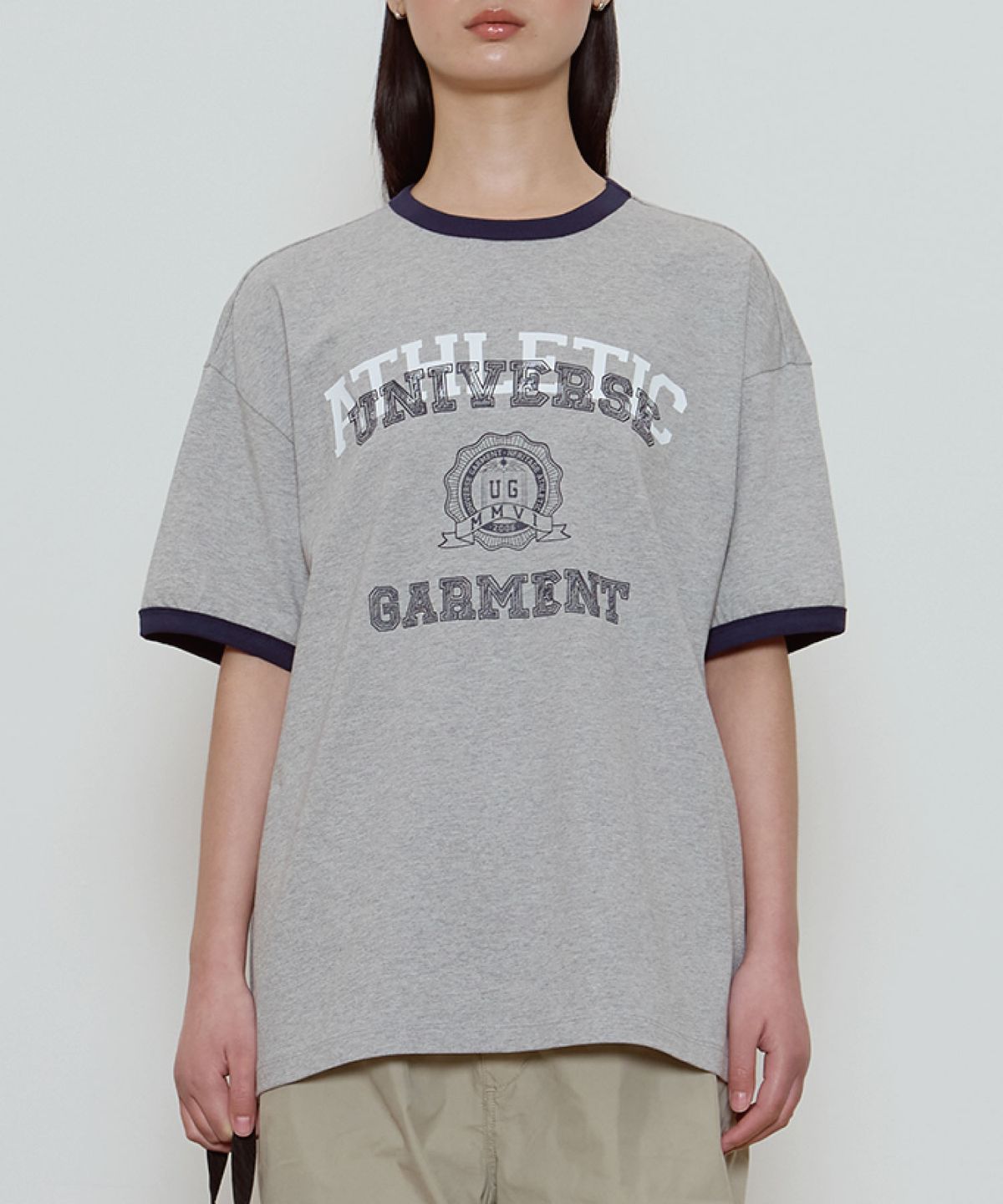 유니버스 가먼트(UNIVERSE GARMENT) UG 애슬래틱 링거 티셔츠_MELANGE GREY