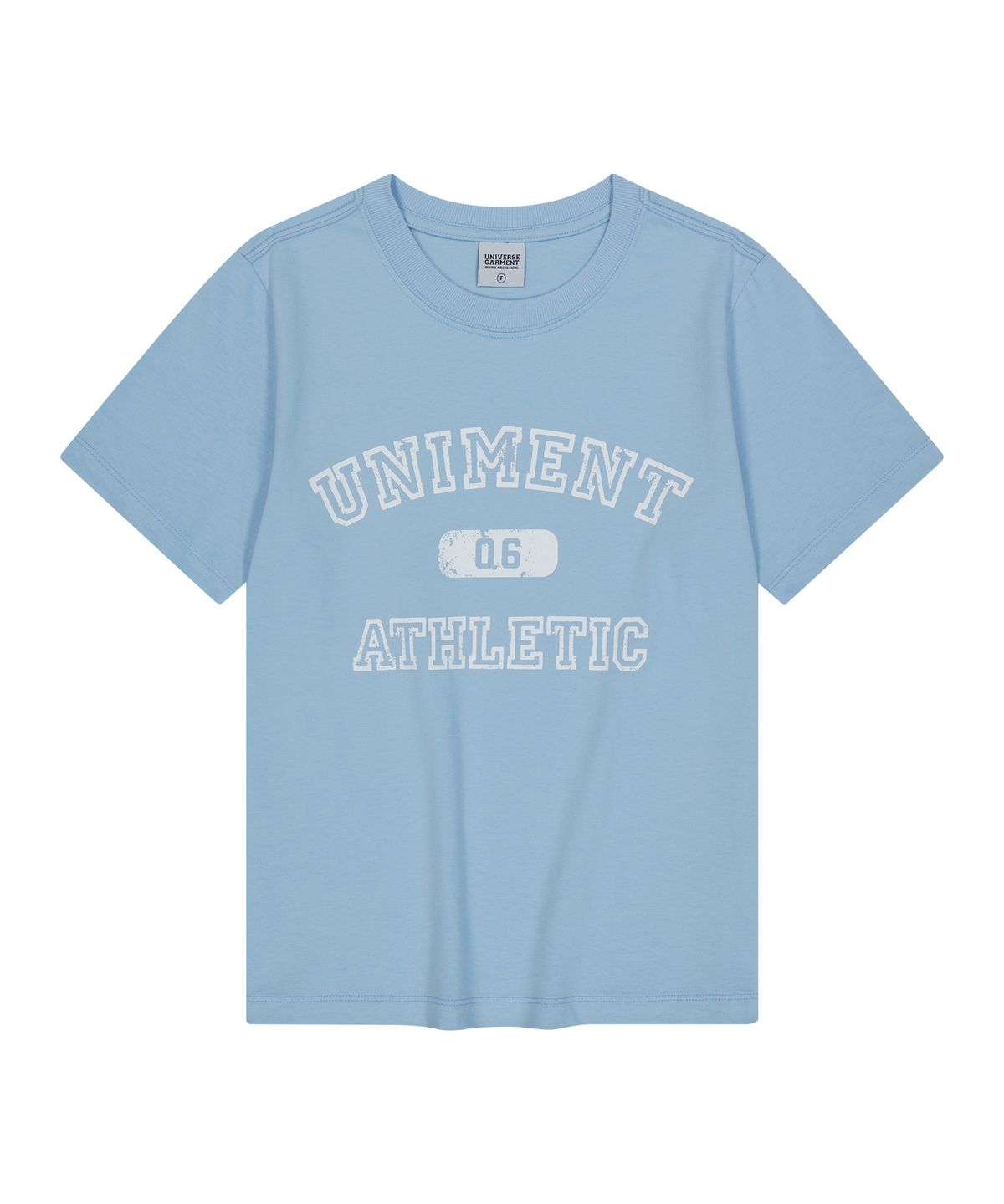유니버스 가먼트(UNIVERSE GARMENT) UG 크랙 슬림 우먼티셔츠_LIGHT BLUE