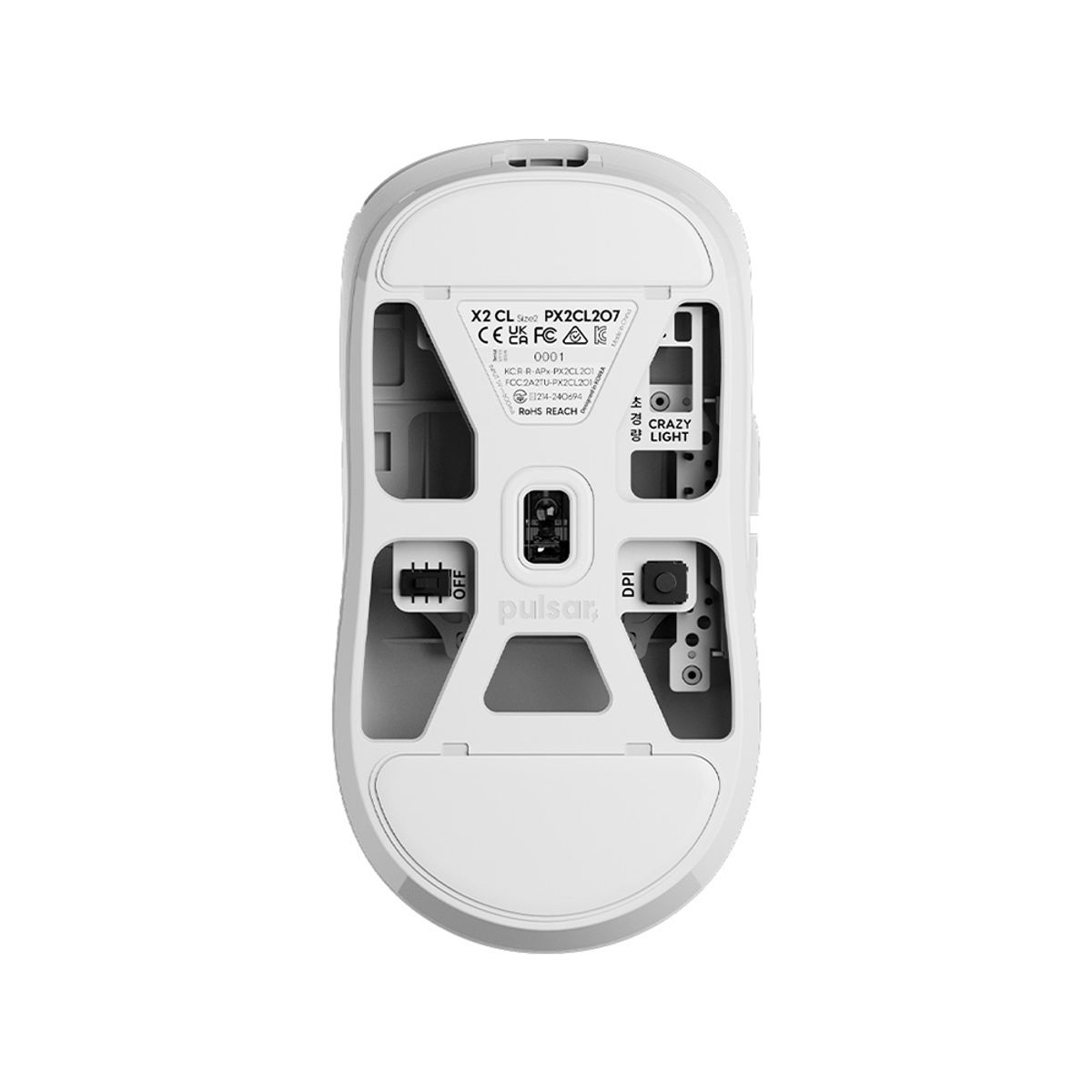 펄사(PULSAR) X2 CrazyLight 무선 게이밍 마우스 미디움사이즈 우유니화이트색상 8K 동글포함 (PX2CL202)