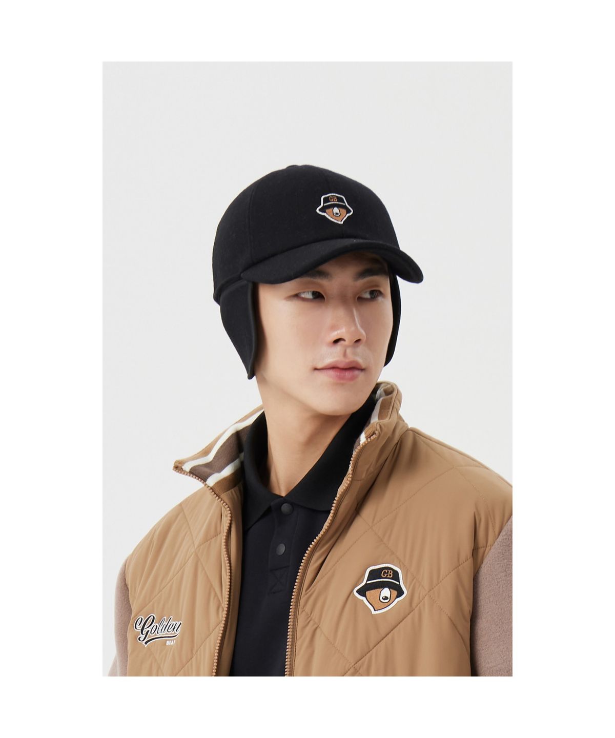 골든베어(GOLDEN BEAR) Earflap Ball Cap G6RAX26111BKX