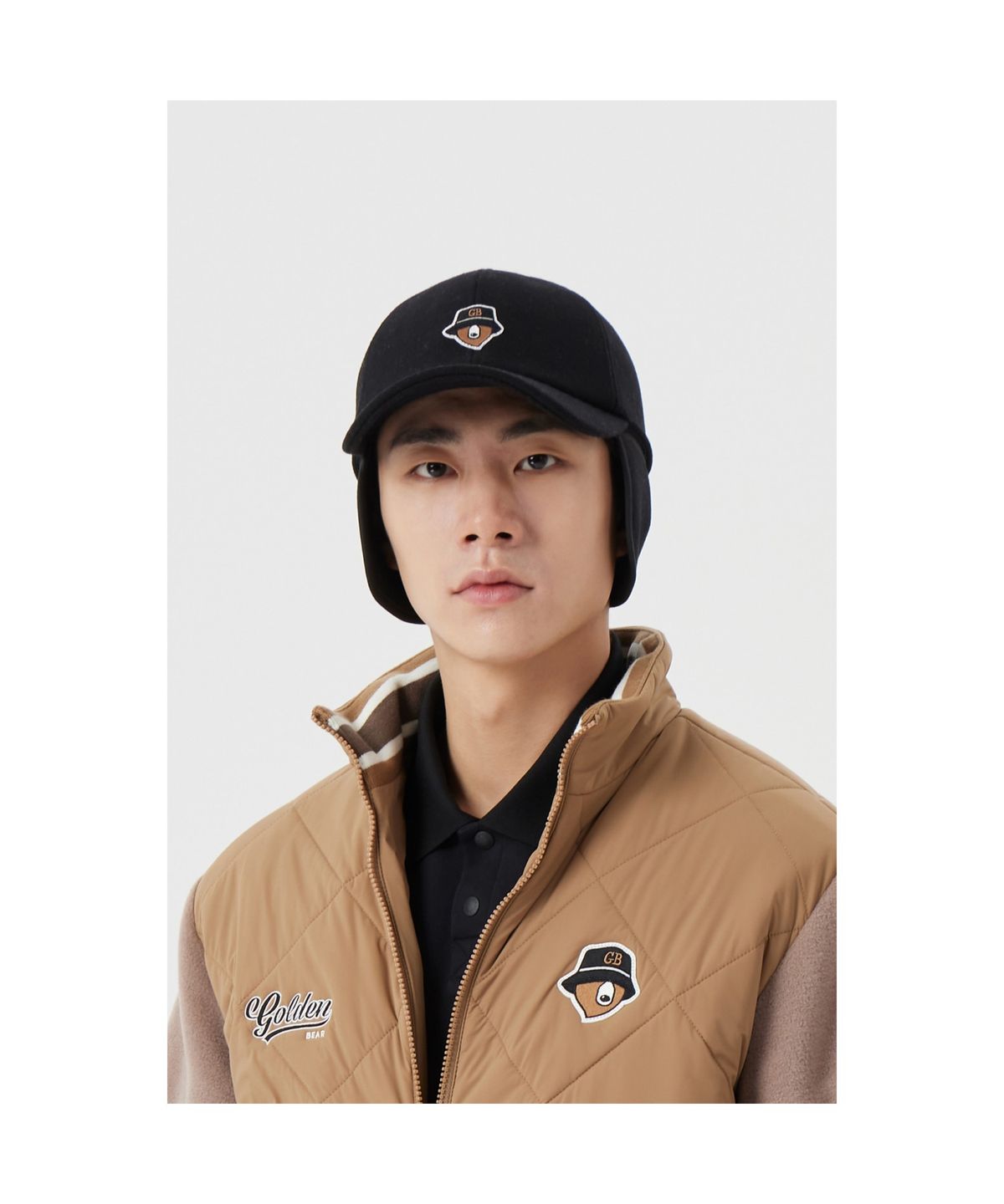 골든베어(GOLDEN BEAR) Earflap Ball Cap G6RAX26111BKX