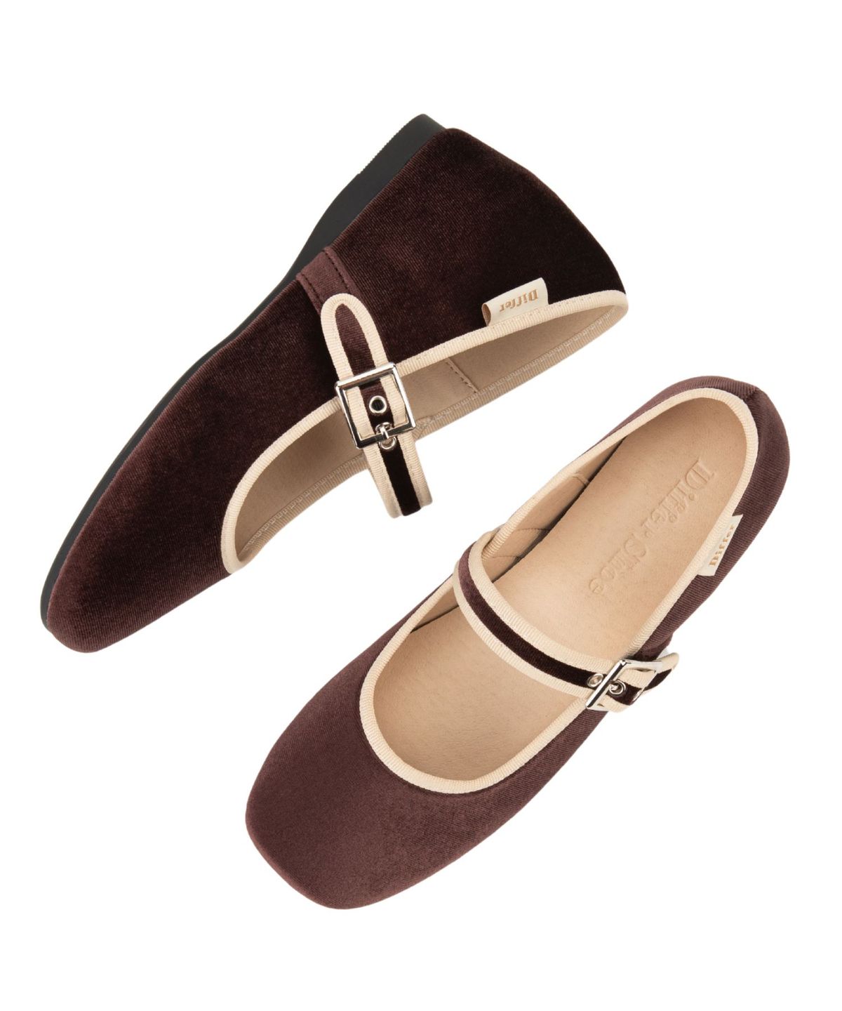 디퍼슈(DIFFERSHOE) 벨린 스퀘어 메리제인 5CM [브라운]