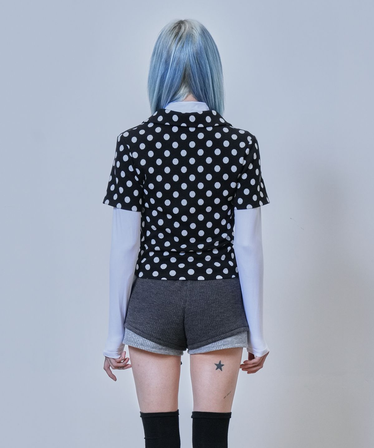 뉴제(NEWGE) Polka Dot PK T-Shirts (BLACK)
