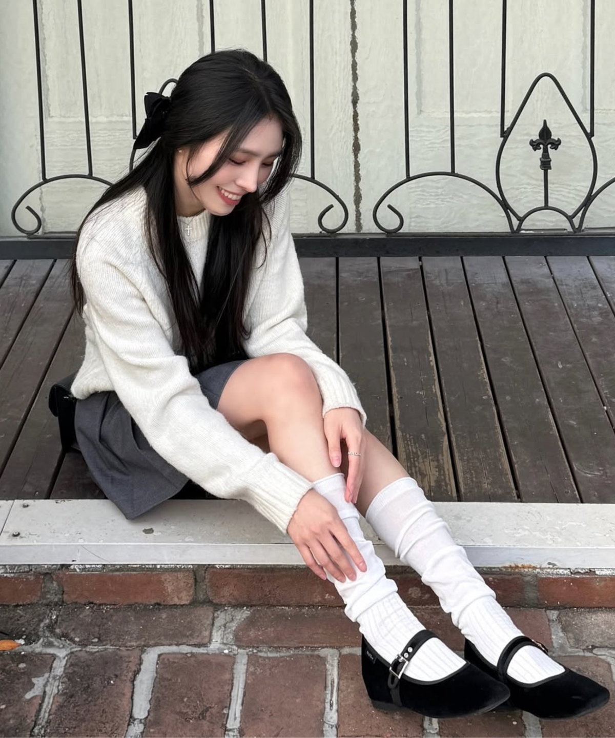디퍼슈(DIFFERSHOE) 벨린 스퀘어 기모 메리제인 5CM [윈터 블랙]