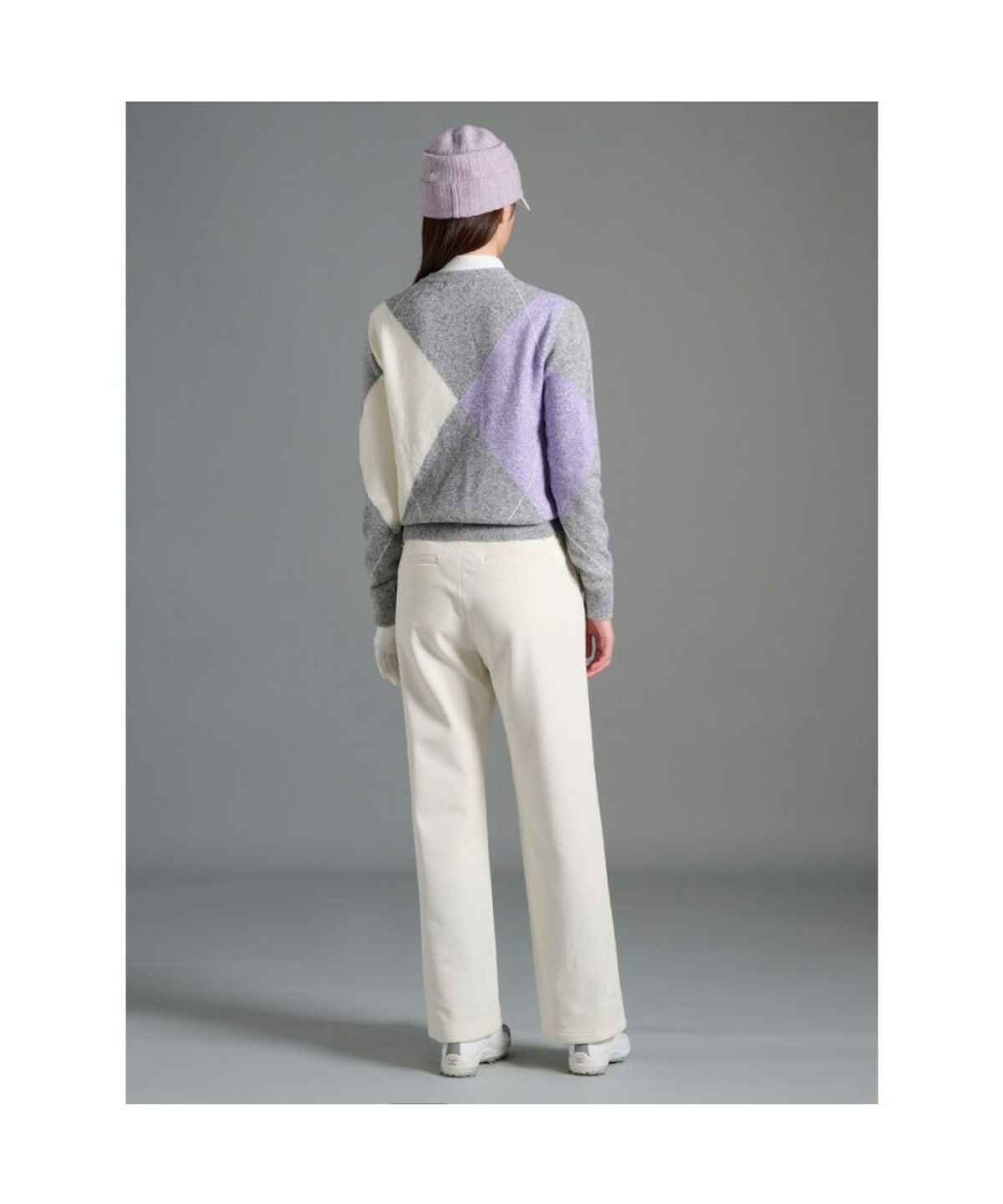 빈폴골프(BEANPOLE GOLF) 여성 아가일 라운드넥 풀오버  그레이