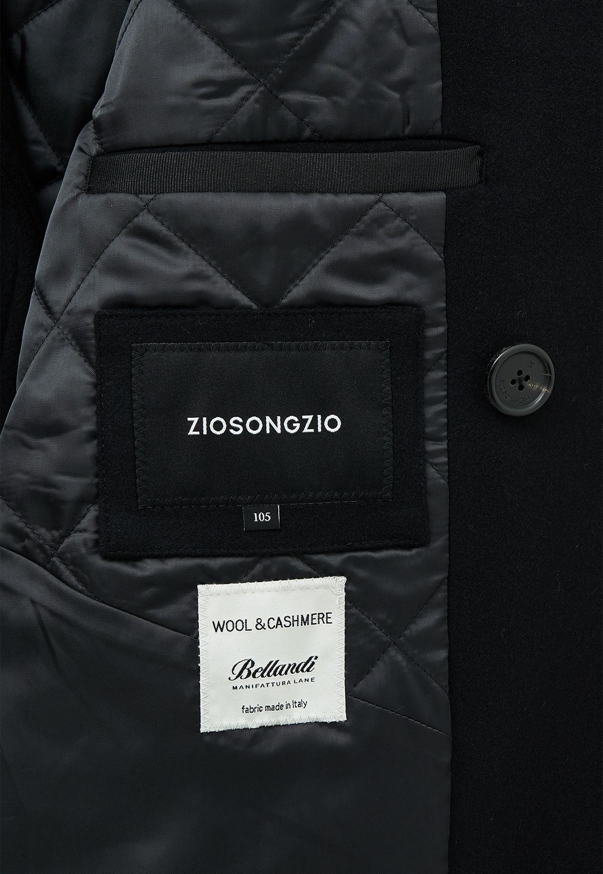 지오송지오(ZIOSONGZIO) 더블 브레스티드 벨란디 피코트 블랙 ZH6CT615BK