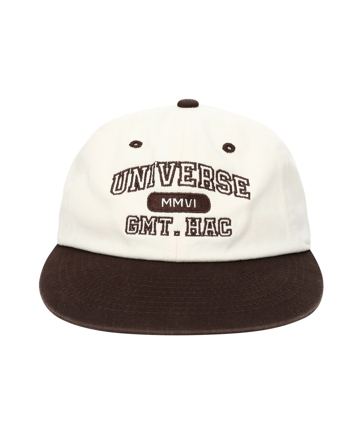 유니버스 가먼트(UNIVERSE GARMENT) UG 투톤 로고 워싱 캡_BROWN