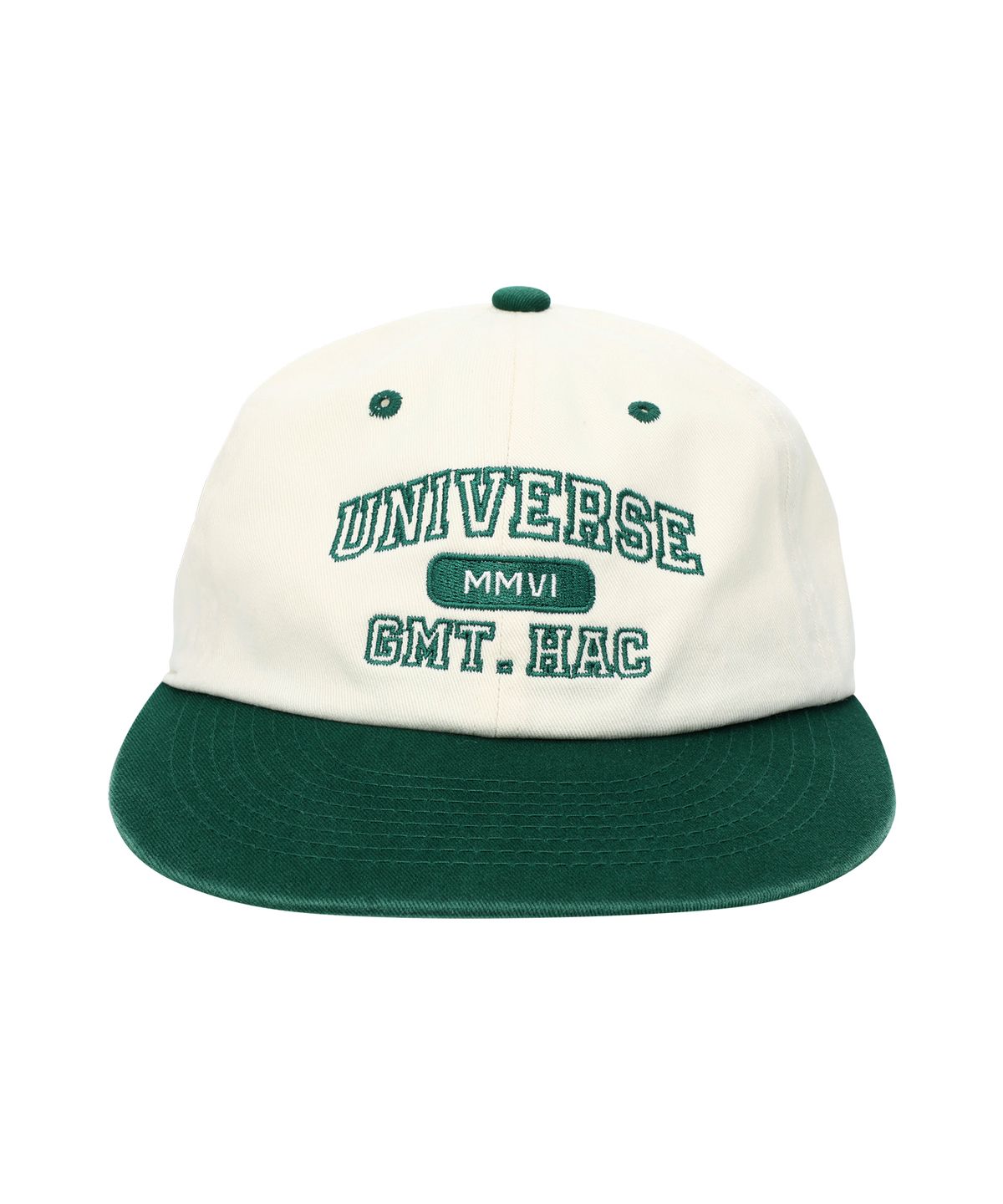 유니버스 가먼트(UNIVERSE GARMENT) UG 투톤 로고 워싱 캡_GREEN