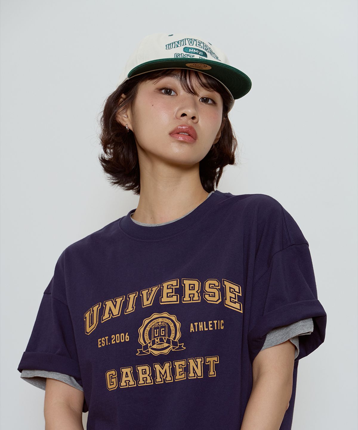 유니버스 가먼트(UNIVERSE GARMENT) UG 투톤 로고 워싱 캡_GREEN