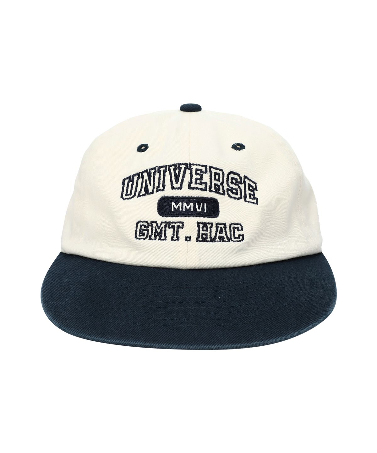 유니버스 가먼트(UNIVERSE GARMENT) UG 투톤 로고 워싱 캡_NAVY