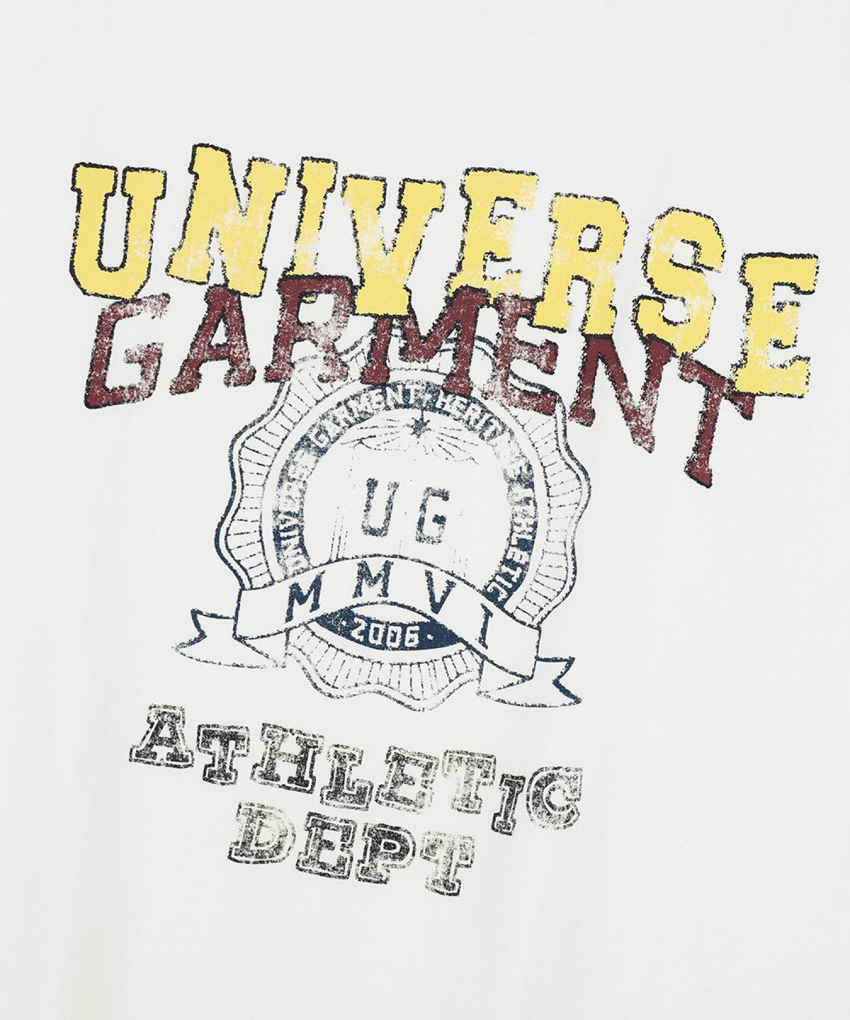 유니버스 가먼트(UNIVERSE GARMENT) UG 빈티지 애슬래틱 티셔츠_White