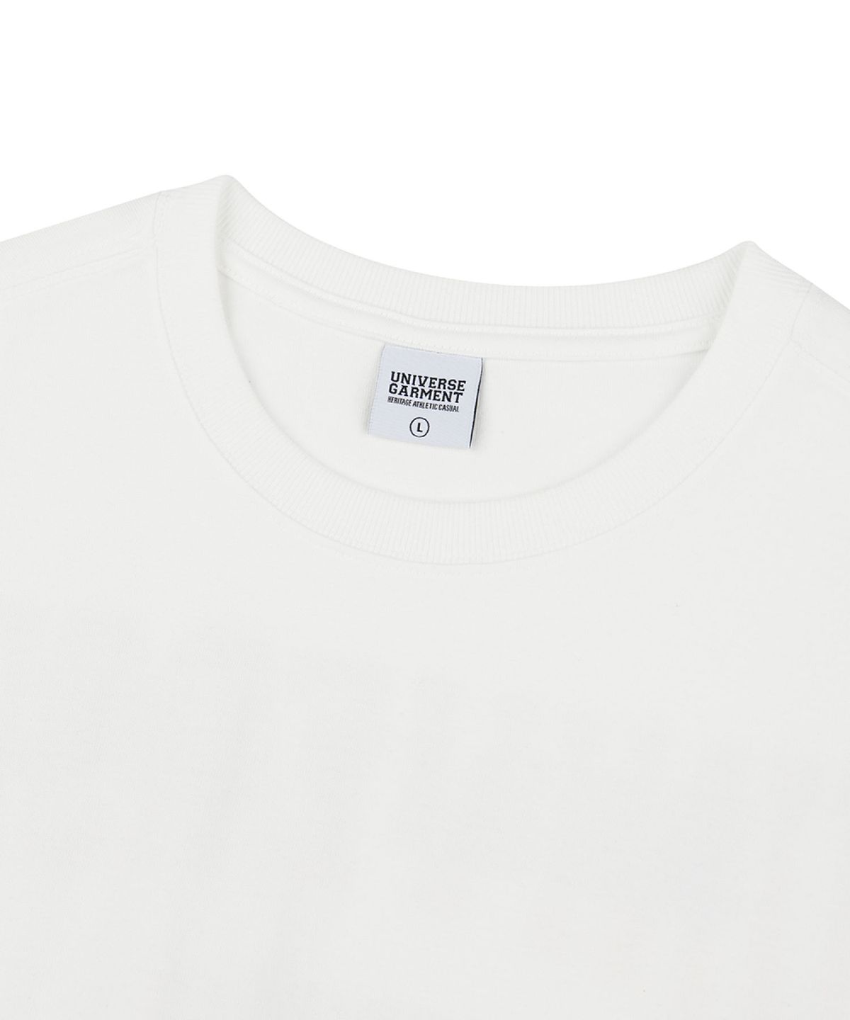 유니버스 가먼트(UNIVERSE GARMENT) UG 레트로 투톤 엠블럼 티셔츠_White