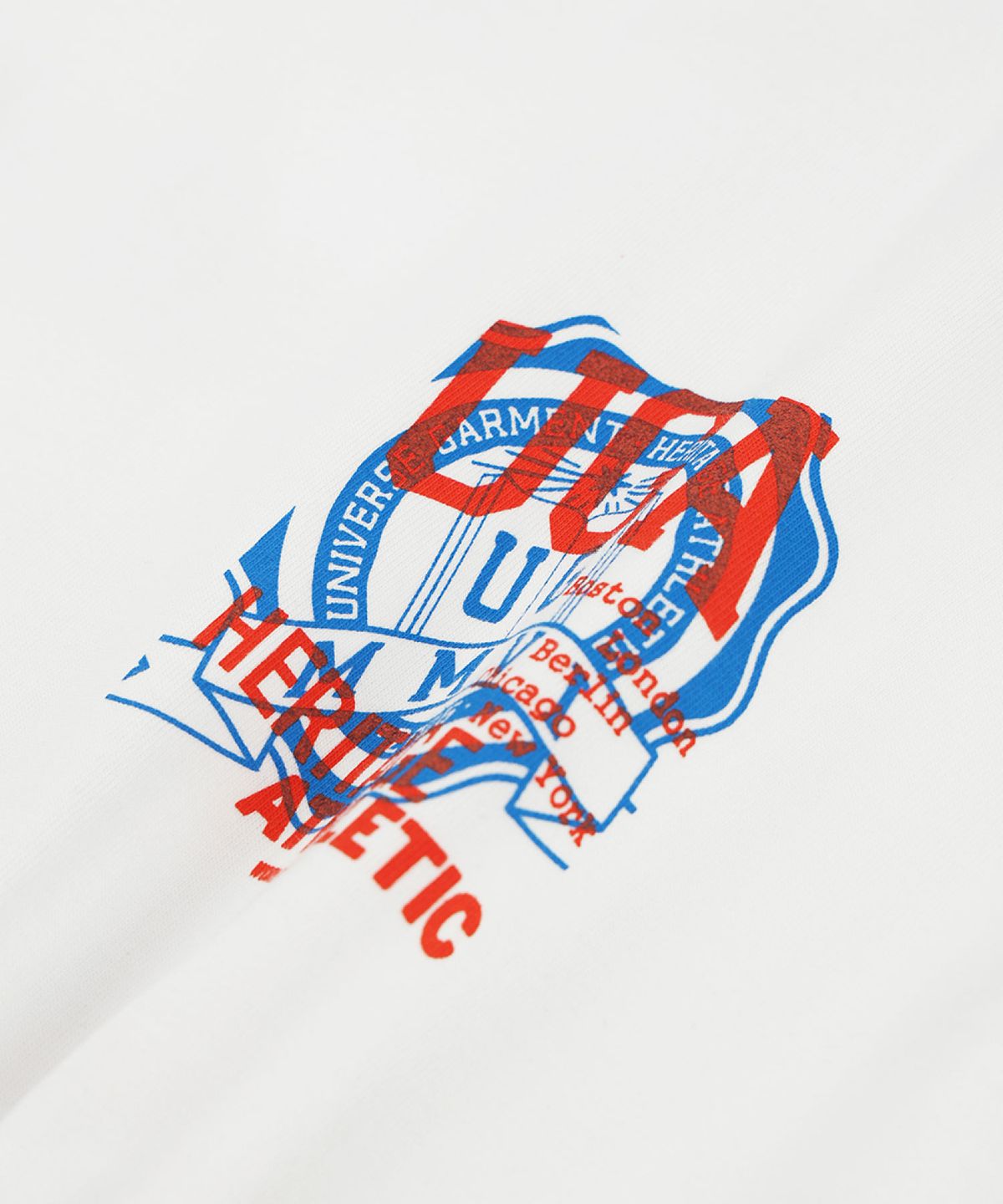 유니버스 가먼트(UNIVERSE GARMENT) UG 레트로 투톤 엠블럼 티셔츠_White
