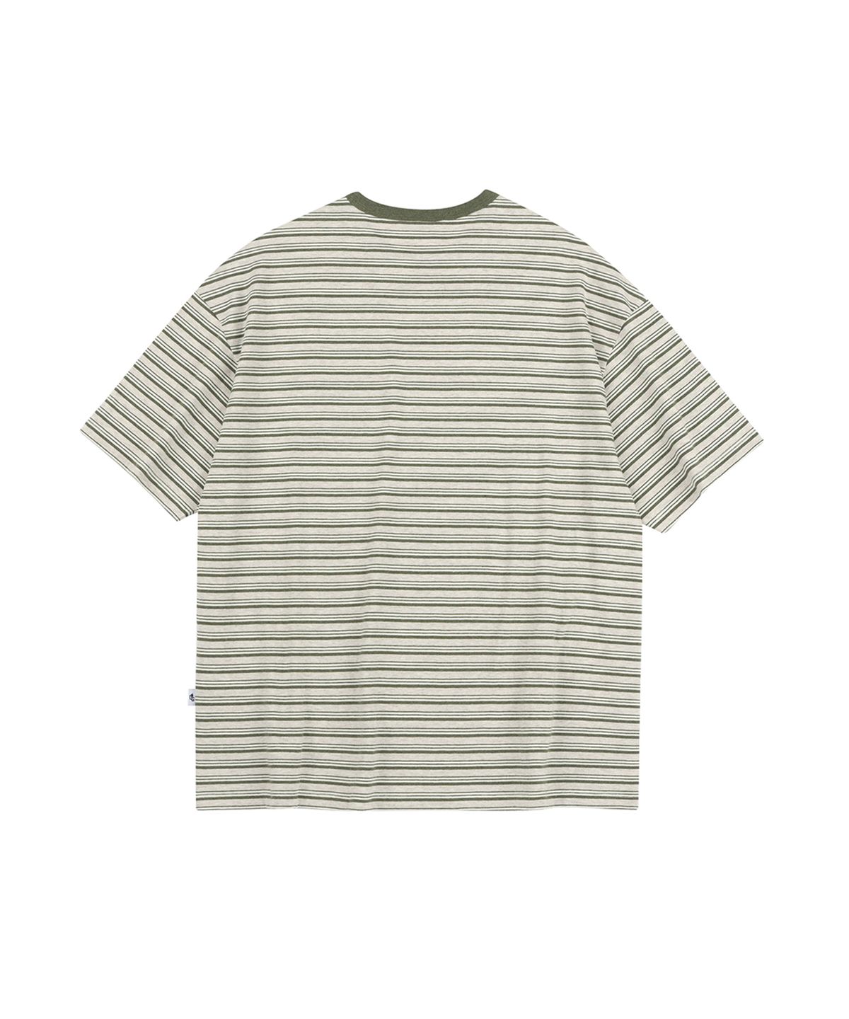유니버스 가먼트(UNIVERSE GARMENT) UG 스트라이프 엠블럼 티셔츠_Olive