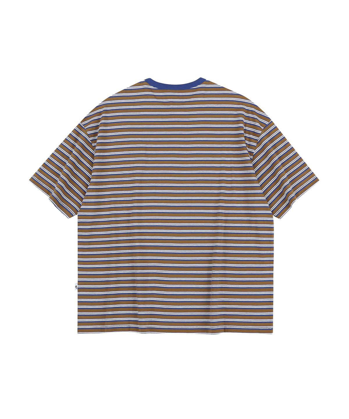 유니버스 가먼트(UNIVERSE GARMENT) UG 스트라이프 엠블럼 티셔츠_Brown