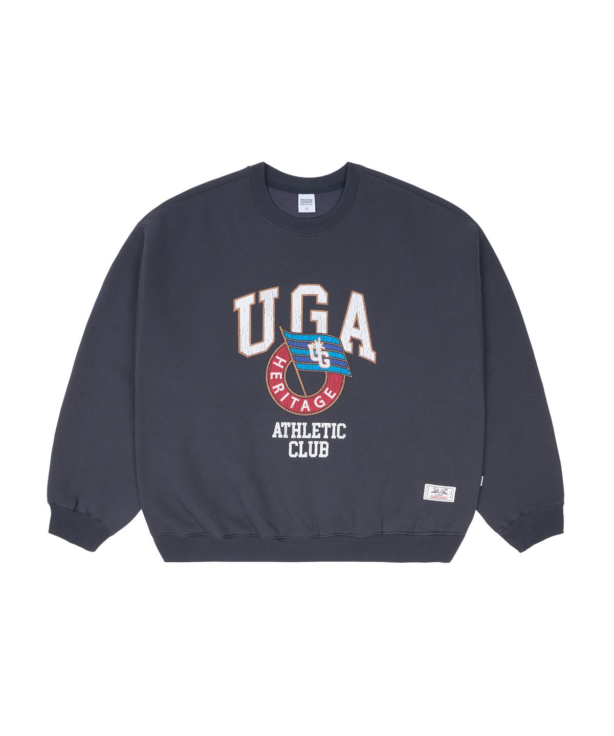 유니버스 가먼트(UNIVERSE GARMENT) UGA 애슬래틱 기모 스웻셔츠_Charcoal