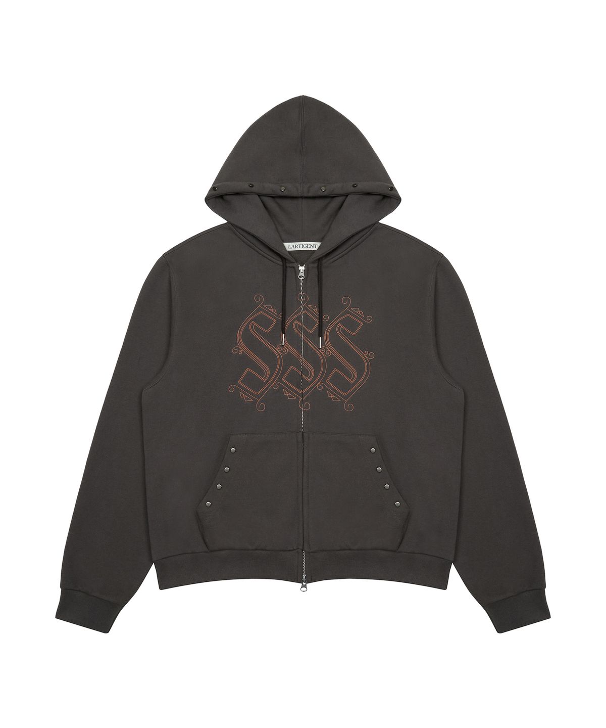 라티젠(LARTIGENT) [DISNEY] WISH_SPARKLE HOODIE ZIP-UP(CHARCOAL)