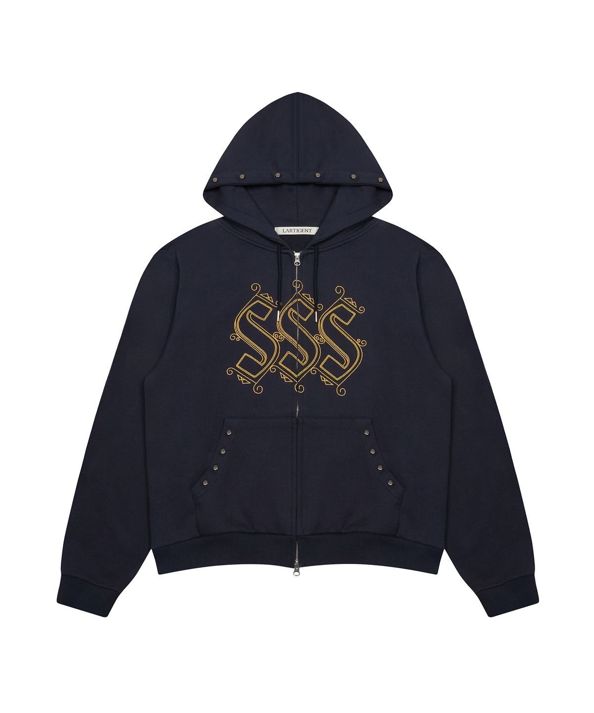 라티젠(LARTIGENT) [DISNEY] WISH_SPARKLE HOODIE ZIP-UP(NAVY)