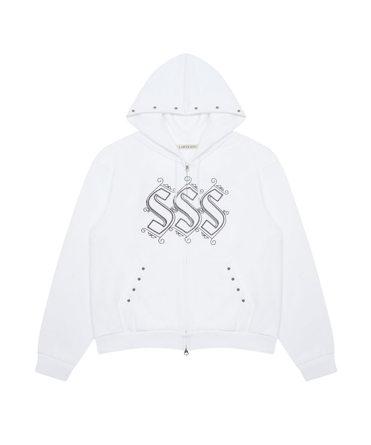 라티젠(LARTIGENT) [DISNEY] WISH_SPARKLE HOODIE ZIP-UP(WHITE)