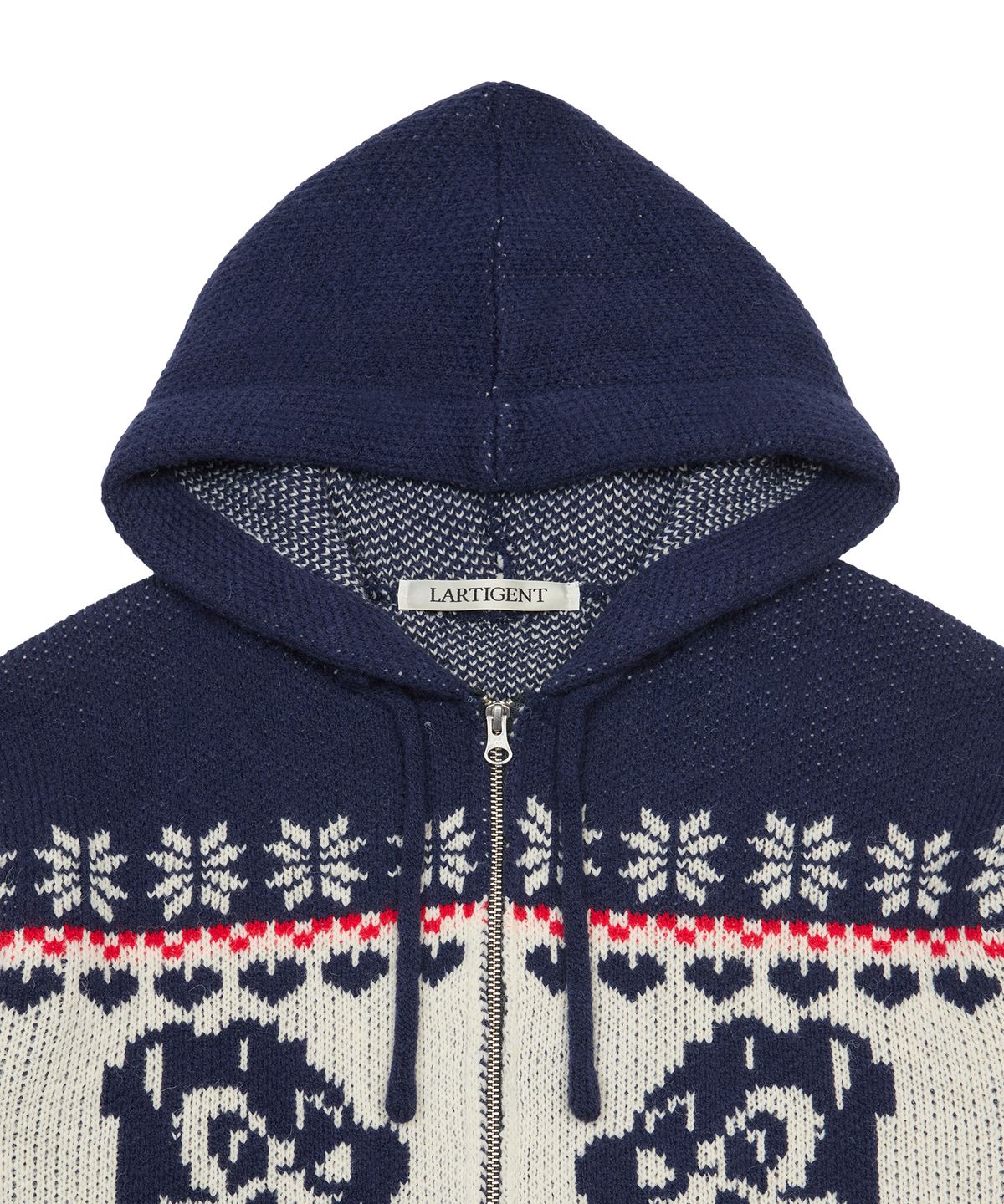 라티젠(LARTIGENT) [DISNEY] CHIP AND DALE_KNIT HOOD ZIP-UP(NAVY)