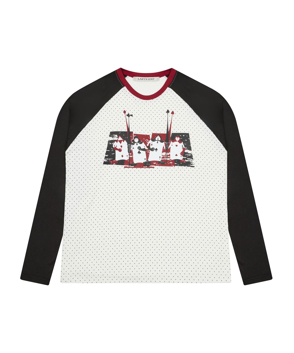 라티젠(LARTIGENT) [DISNEY]  WONDERLAND_DOT RAGLAN T-SHIRT(WHITE)