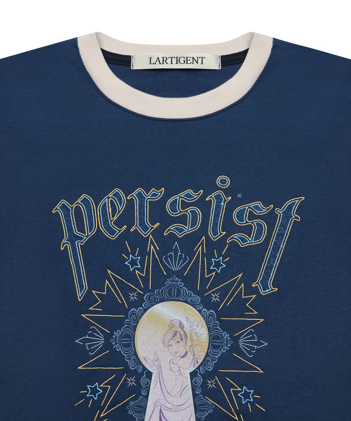 라티젠(LARTIGENT) [DISNEY] CINDERELLA_LAYERED T-SHIRT(NAVY)