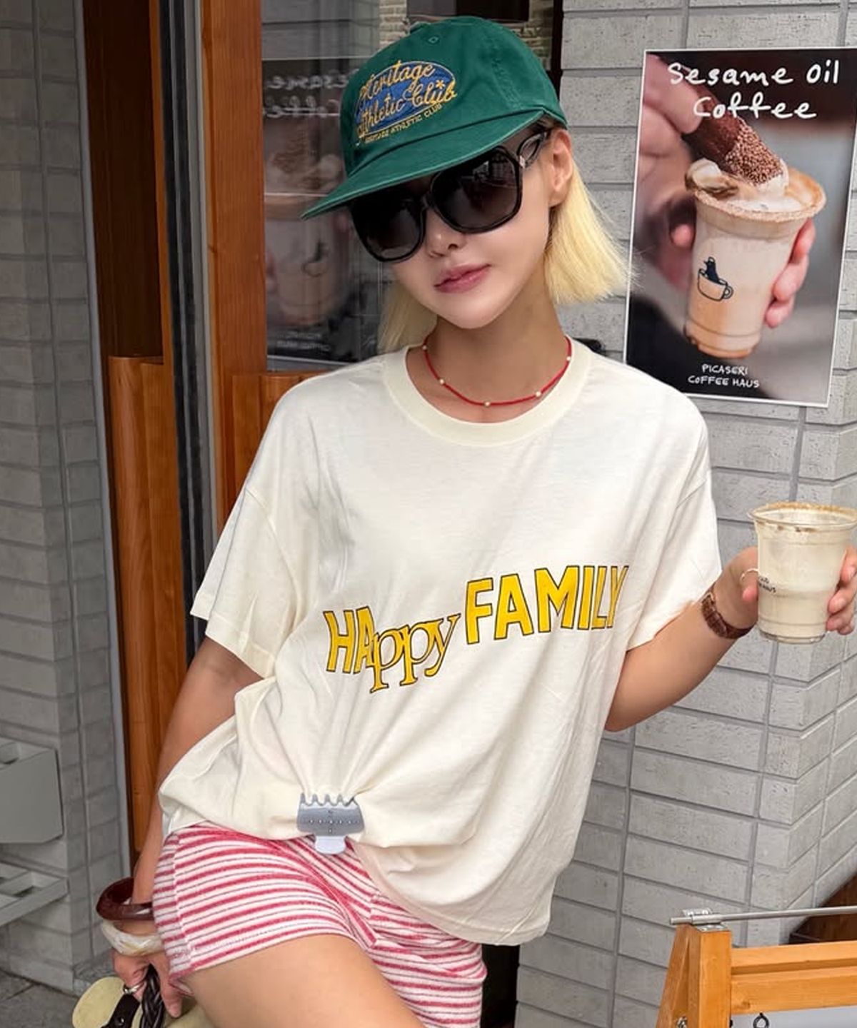 유니버스 가먼트(UNIVERSE GARMENT) 유니버스 싸인 롱 빌 워싱 캡_Green