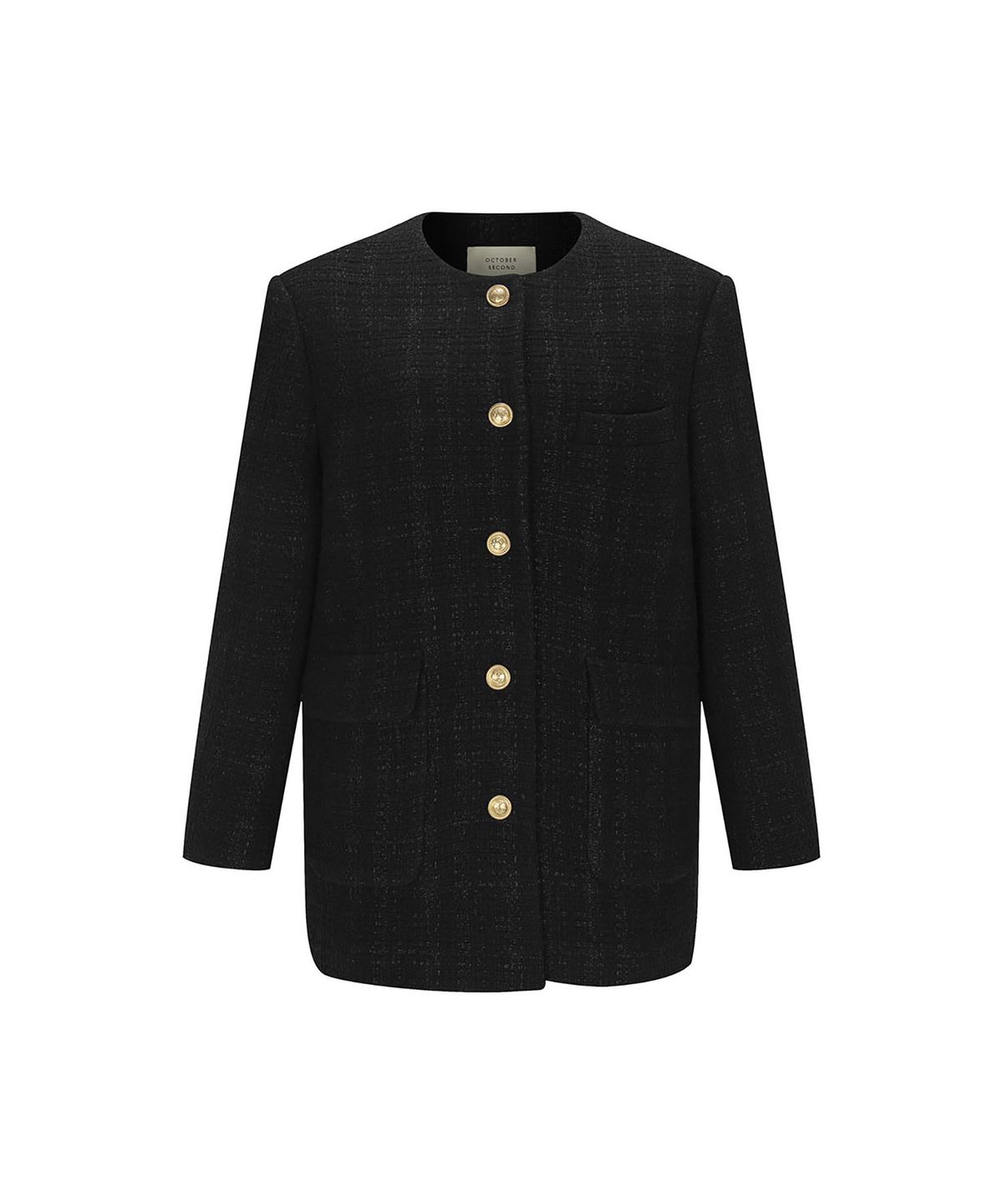옥토버세컨드(OCTOBERSECOND) tweed box jacket (black)