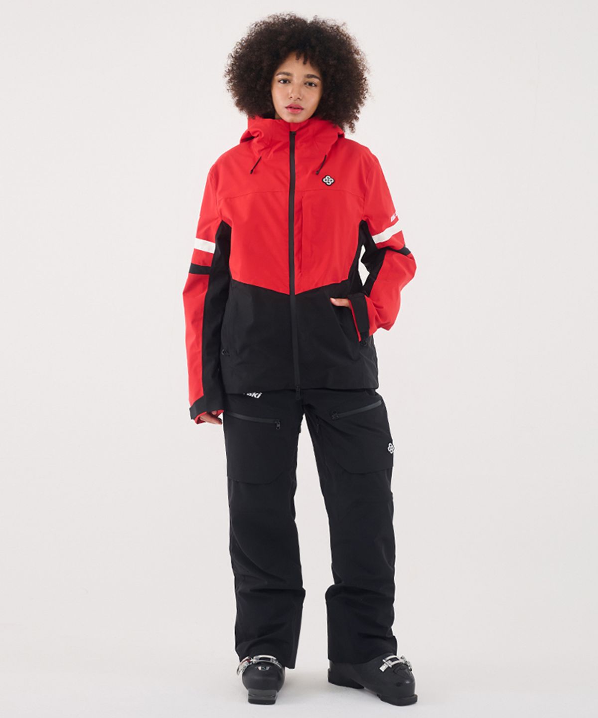 돌아우터웨어(DOLL OUTERWEAR) 2425 티포 스키 자켓&팬츠 세트 RED 남녀공용
