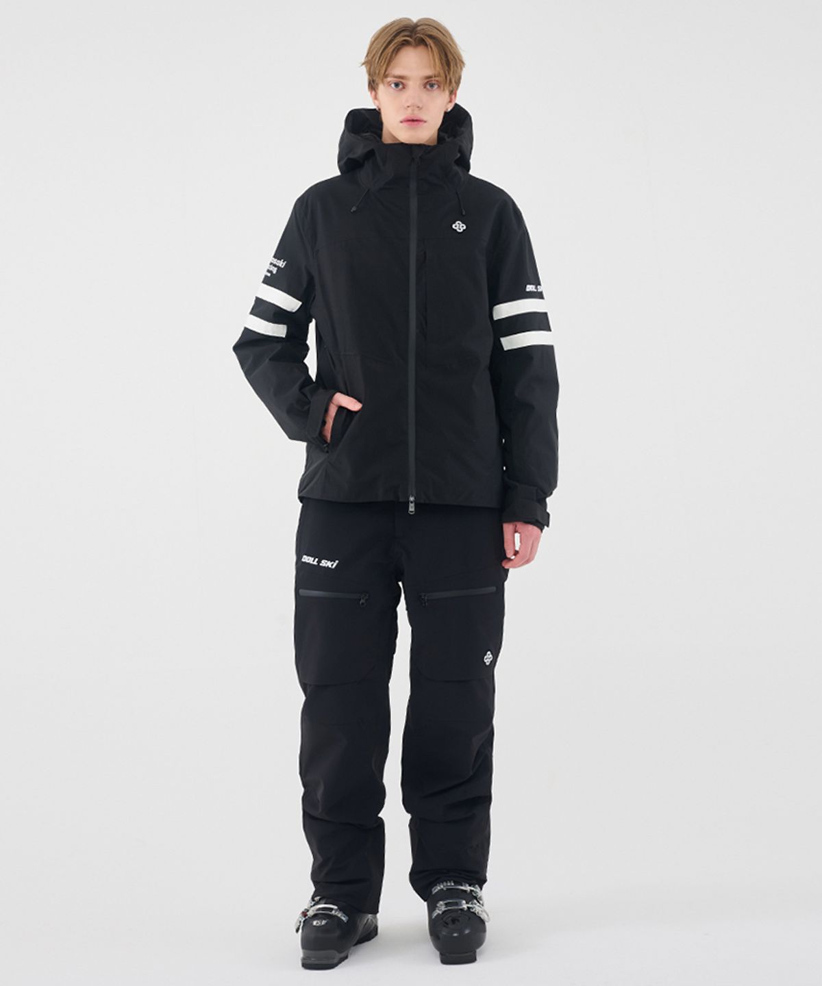 돌아우터웨어(DOLL OUTERWEAR) 2425 티포 스키 자켓&팬츠 세트 BLACK 남녀공용