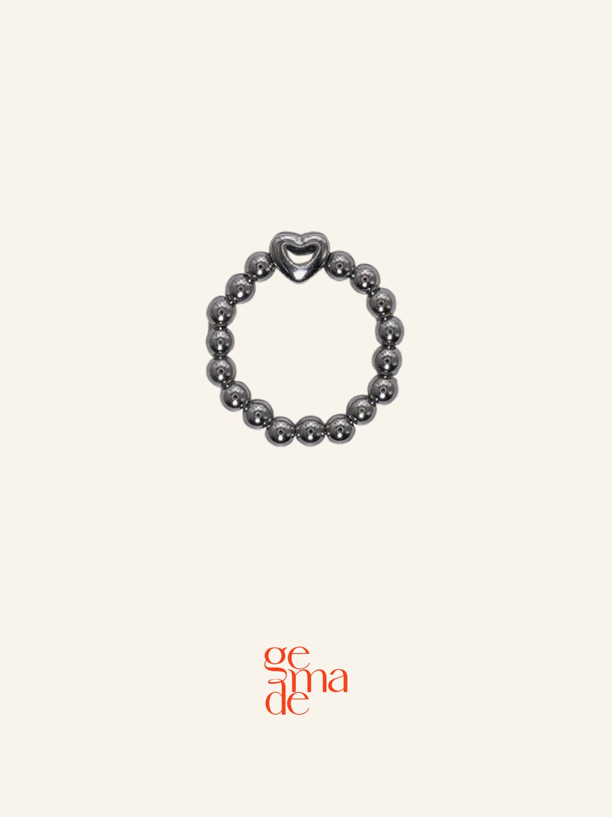 제마드(GEMADE) Steel heart ring #R006