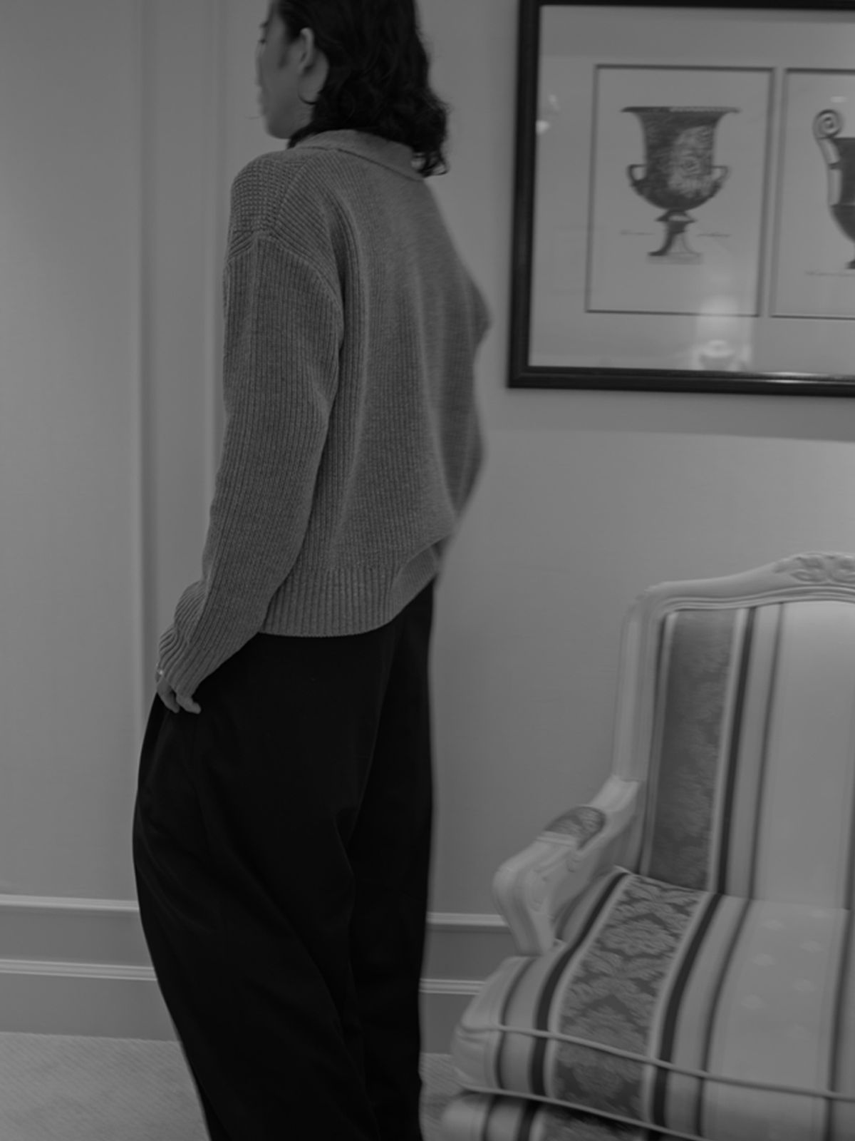 고저(GOZER) FOREST KNIT CARDIGAN_STONE