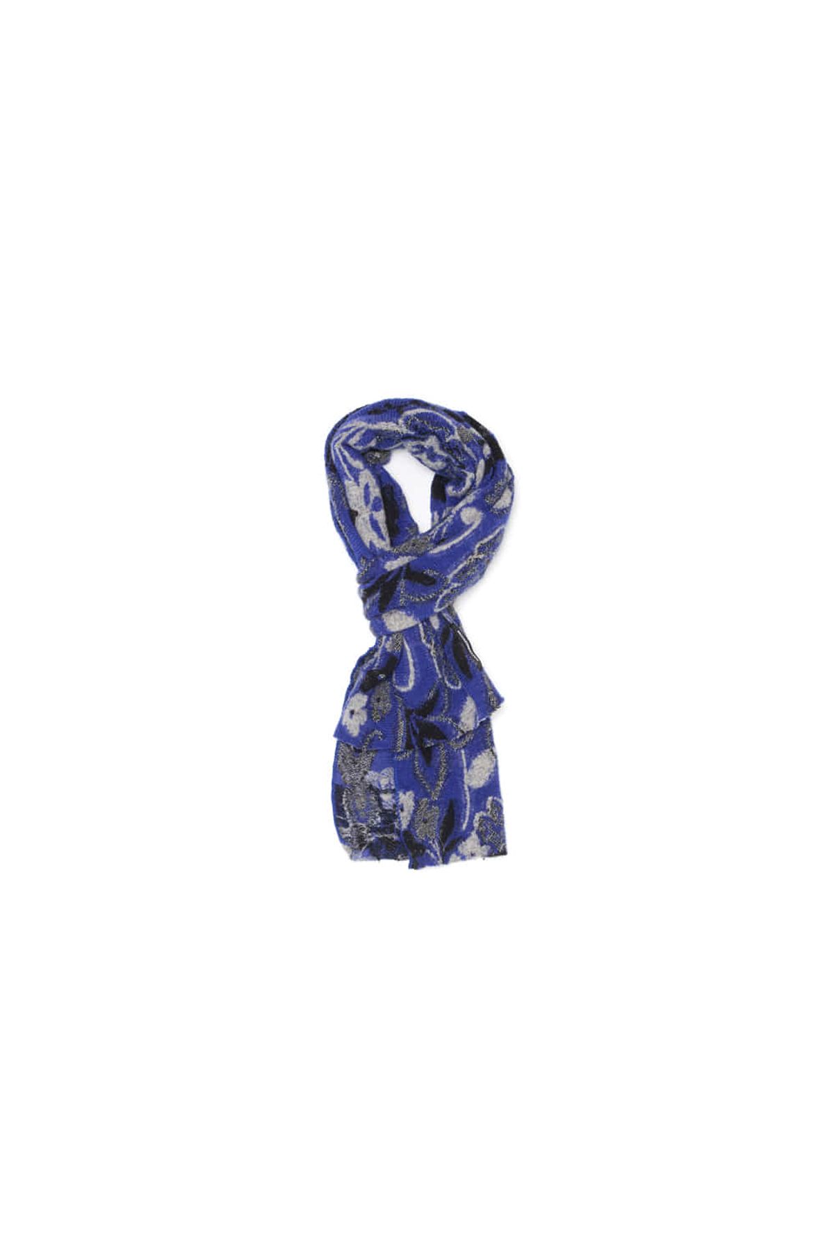 해칭룸(HATCHINGROOM) Floral Jacquard Muffler Blue