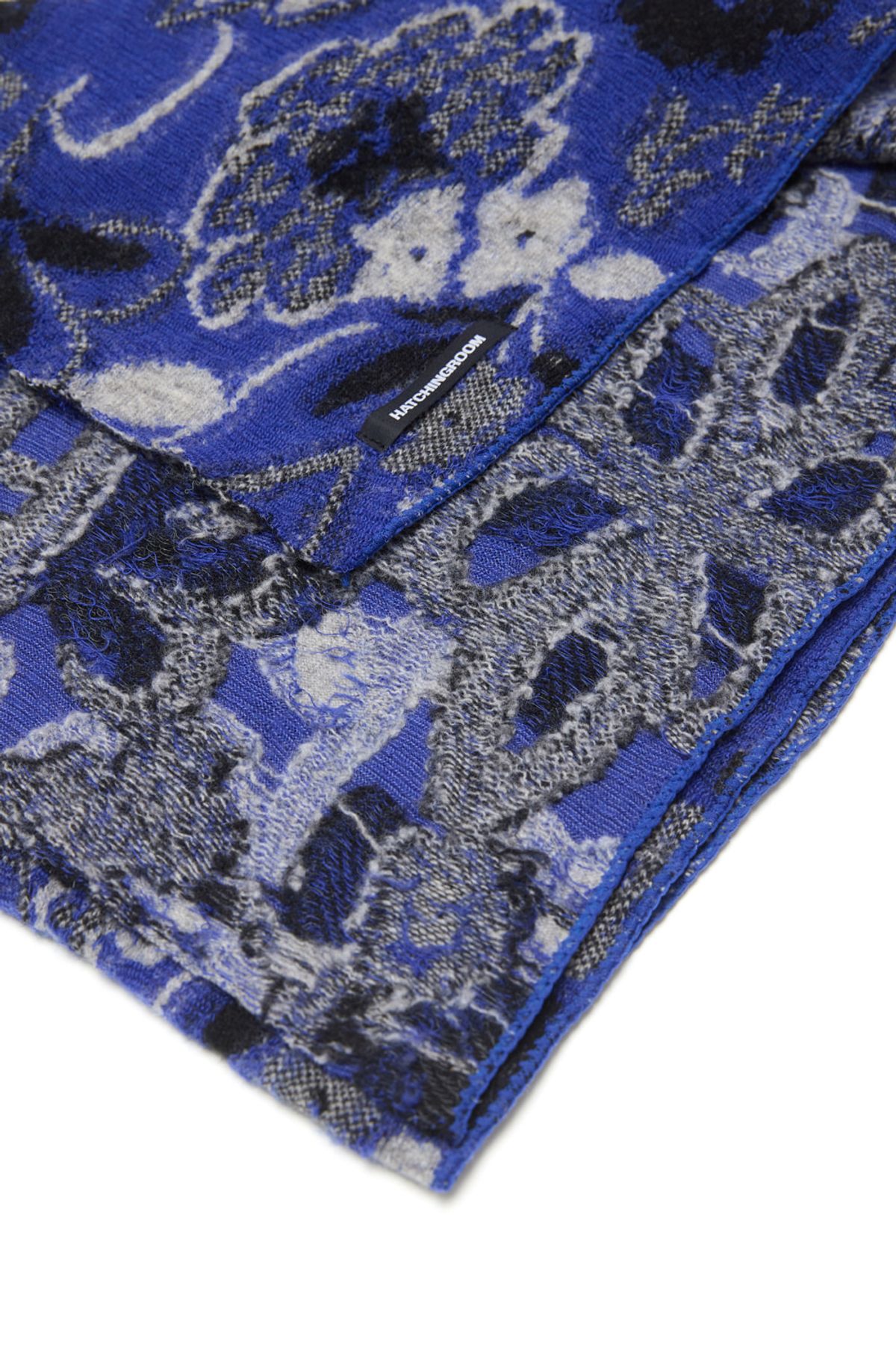 해칭룸(HATCHINGROOM) Floral Jacquard Muffler Blue