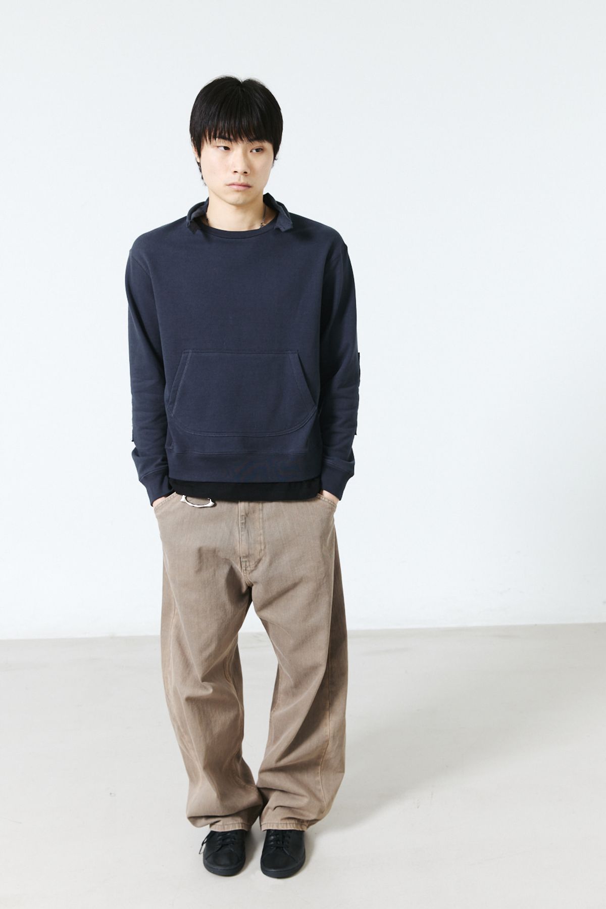 해칭룸(HATCHINGROOM) Overlay Sweatshirt Dark Navy