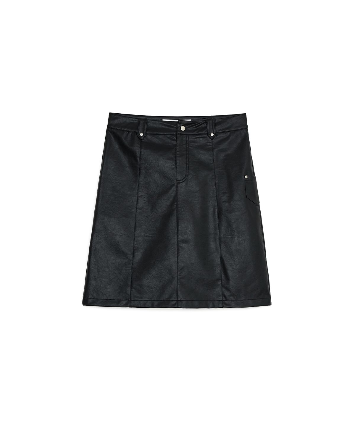 썬번프로젝트(SUNBURNPROJECT) Rivet Pocket Midi Skirt, BLACK